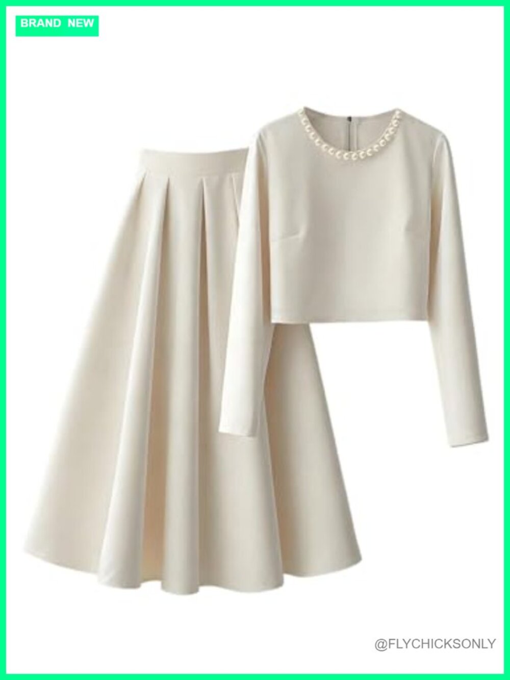 Women's 2 Piece Skirt Set Long Sleeve Top A Line Flowy Long Skirt Dressy Casual